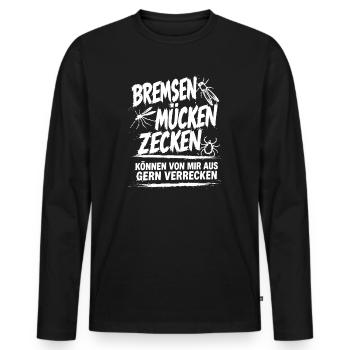 Bremsen, Mücken, Zecken - Punk Style weiss - Männer Premium Bio Langarmshirt - Schwarz - Vorne - Nico (187cm)
