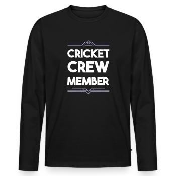 Cricket Crew - Men's Premium Organic Long Sleeve Shirt - black - Front - Nico (187cm)
