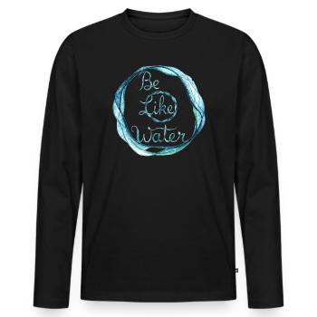Be Like Water Circle - Men's Premium Organic Long Sleeve Shirt - black - Front - Nico (187cm)