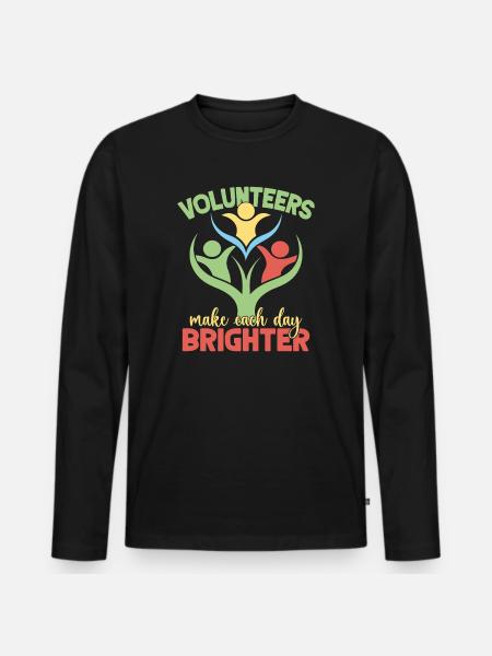 Volunteer Appreciation Make Each Day Brighter - Men's Premium Organic Long Sleeve Shirt - black