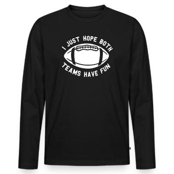 Rugby humor: Both teams have fun - Men's Premium Organic Long Sleeve Shirt - black - Front - Nico (187cm)