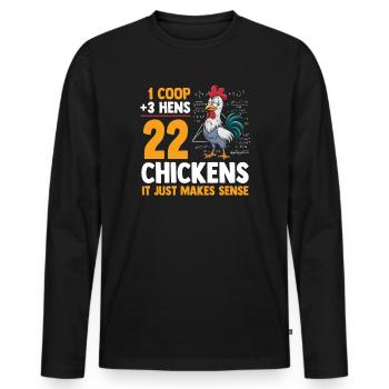 Farmer Rooster Flock Poultry Math Chicken - Männer Premium Bio Langarmshirt - Schwarz - Vorne - Nico (187cm)