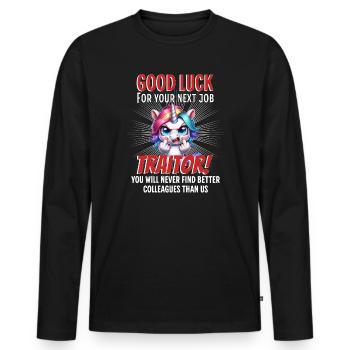 Cadeau d’adieu drôle - T-shirt manches longues Premium bio Homme - noir - Devant - Nico (187cm)