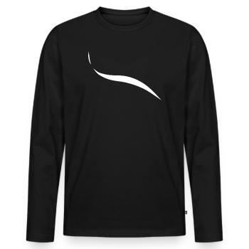 Organic Flowing White Wave Minimalist Graphic - Men's Premium Organic Long Sleeve Shirt - black - Front - Nico (187cm)