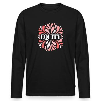 Floral Fairness Blast Red Patterns - Men's Premium Organic Long Sleeve Shirt - black - Front - Nico (187cm)