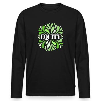 Equity Vert Élégance Circulaire - T-shirt manches longues Premium bio Homme - noir - Devant - Nico (187cm)