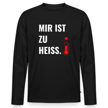 Mir ist zu heiß. - Männer Premium Bio Langarmshirt - Schwarz - Vorne - Nico (187cm)