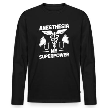 Anesthesiologist My Superpower Specialist - Männer Premium Bio Langarmshirt - Schwarz - Vorne - Nico (187cm)