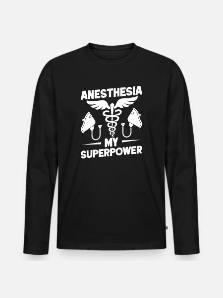 Anesthesiologist My Superpower Specialist - Men's Premium Organic Long Sleeve Shirt - black