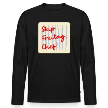 Vendredi, week-ends non ouvrables - T-shirt manches longues Premium bio Homme - noir - Devant - Nico (187cm)