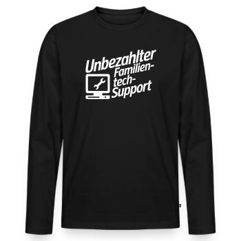 Unpaid Family Tech Support - Men's Premium Organic Long Sleeve Shirt - black - Front - Nico (187cm)