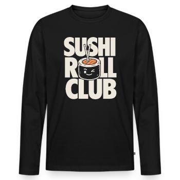 Sushi Roll Club Funny Food Design - Männer Premium Bio Langarmshirt - Schwarz - Vorne - Nico (187cm)