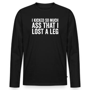 I've defeated so many opponents that I've lost a - Men's Premium Organic Long Sleeve Shirt - black - Front - Nico (187cm)