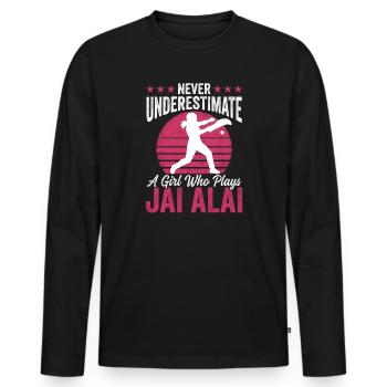 Jai Alai : Joueur Inarrêtable - T-shirt manches longues Premium bio Homme - noir - Devant - Nico (187cm)