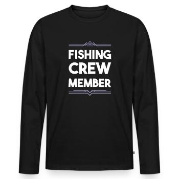 Fishing Crew - Men's Premium Organic Long Sleeve Shirt - black - Front - Nico (187cm)