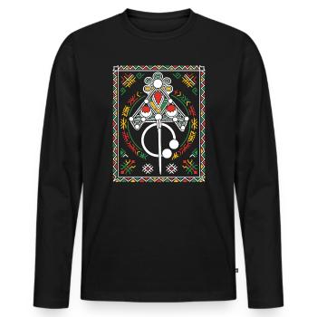 Jewels of Kabylia - Men's Premium Organic Long Sleeve Shirt - black - Front - Nico (187cm)
