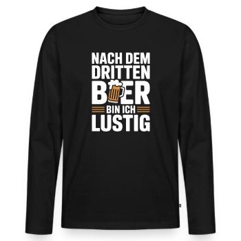 Bier Nach Dem Dritten Bier Lustig JGA Party Malle - Männer Premium Bio Langarmshirt - Schwarz - Vorne - Nico (187cm)