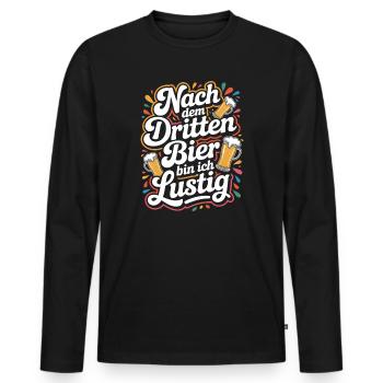 Bier Nach Dem Dritten Bier Lustig JGA Party Malle - Männer Premium Bio Langarmshirt - Schwarz - Vorne - Nico (187cm)
