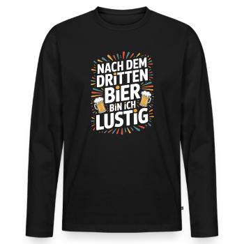 Bier Nach Dem Dritten Bier Lustig JGA Party Malle - Männer Premium Bio Langarmshirt - Schwarz - Vorne - Nico (187cm)