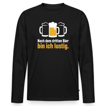 Bier Nach Dem Dritten Bier Lustig JGA Party Malle - Männer Premium Bio Langarmshirt - Schwarz - Vorne - Nico (187cm)