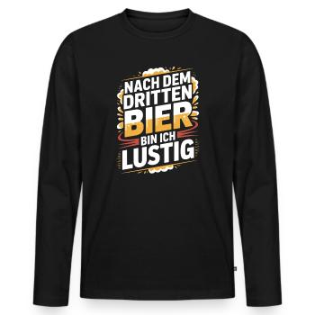 Bier Nach Dem Dritten Bier Lustig JGA Party Malle - Männer Premium Bio Langarmshirt - Schwarz - Vorne - Nico (187cm)