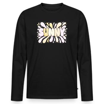Sunny Splash Pastel Letters - Men's Premium Organic Long Sleeve Shirt - black - Front - Nico (187cm)