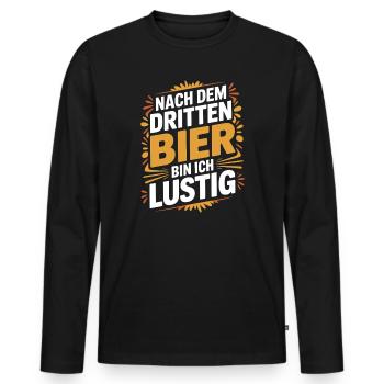 Bier Nach Dem Dritten Bier Lustig JGA Party Malle - Männer Premium Bio Langarmshirt - Schwarz - Vorne - Nico (187cm)