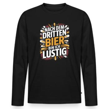 Bier Nach Dem Dritten Bier Lustig JGA Party Malle - Männer Premium Bio Langarmshirt - Schwarz - Vorne - Nico (187cm)