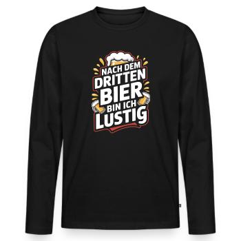 Bier Nach Dem Dritten Bier Lustig JGA Party Malle - Männer Premium Bio Langarmshirt - Schwarz - Vorne - Nico (187cm)