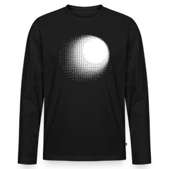 Halftone Circle Gradient - Men's Premium Organic Long Sleeve Shirt - black - Front - Nico (187cm)