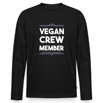 Vegan Crew - Männer Premium Bio Langarmshirt - Schwarz - Vorne - Nico (187cm)