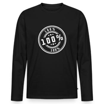 Timbre à 100 % - T-shirt manches longues Premium bio Homme - noir - Devant - Nico (187cm)