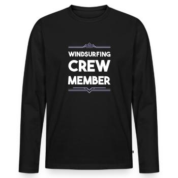 Windsurfing Crew - Männer Premium Bio Langarmshirt - Schwarz - Vorne - Nico (187cm)