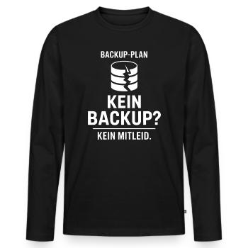 Plan de secours : Pas de renfort ? - T-shirt manches longues Premium bio Homme - noir - Devant - Nico (187cm)