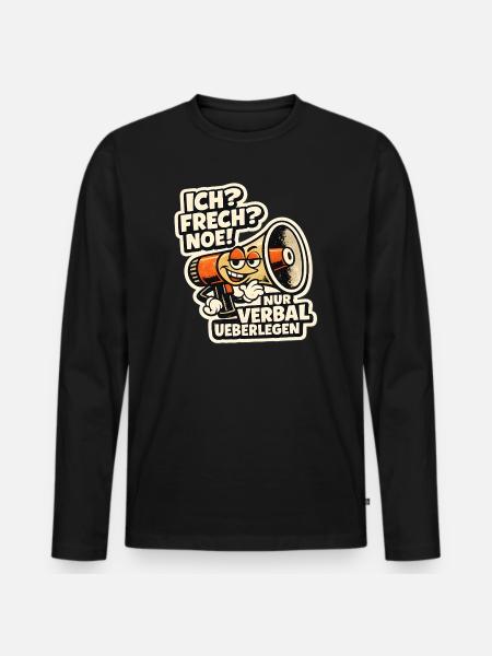 Verbal Überlegen Megaphone Cartoon - Männer Premium Bio Langarmshirt - Schwarz
