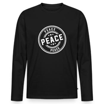 peace - Männer Premium Bio Langarmshirt - Schwarz - Vorne - Nico (187cm)