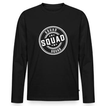 Escouade - T-shirt manches longues Premium bio Homme - noir - Devant - Nico (187cm)