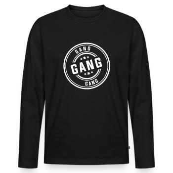 gear - Men's Premium Organic Long Sleeve Shirt - black - Front - Nico (187cm)