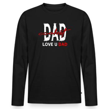 Dad_Coolest_Love_You_Dad - T-shirt manches longues Premium bio Homme - noir - Devant - Nico (187cm)