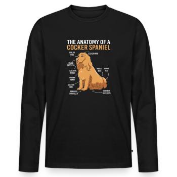 Cocker Spaniel - T-shirt manches longues Premium bio Homme - noir - Devant - Nico (187cm)