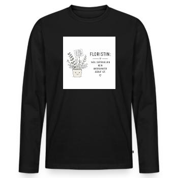 Floristin: Superheldin der Pflanzenwelt - Männer Premium Bio Langarmshirt - Schwarz - Vorne - Nico (187cm)