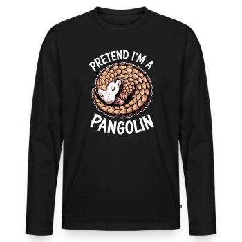 Schuppentier Sprüche Tannenzapfentier Geschenk - Männer Premium Bio Langarmshirt - Schwarz - Vorne - Nico (187cm)