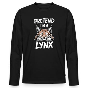 Lynx Dictions Lynx Drôle de cadeau de lynx - T-shirt manches longues Premium bio Homme - noir - Devant - Nico (187cm)