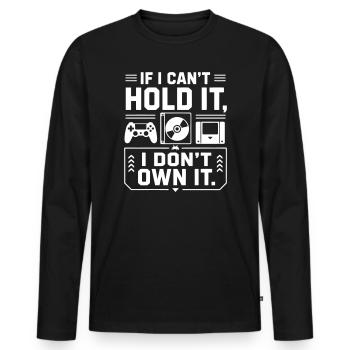 Physische Spiele Gamer Geek T-Shirt - Männer Premium Bio Langarmshirt - Schwarz - Vorne - Nico (187cm)