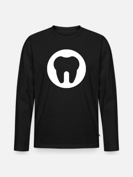 Tooth, Dentist, Dental Practice - Men's Premium Organic Long Sleeve Shirt - black