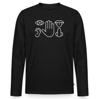 Fünf Sinne, Sinnesorgane, Medizin - Männer Premium Bio Langarmshirt - Schwarz - Vorne - Nico (187cm)