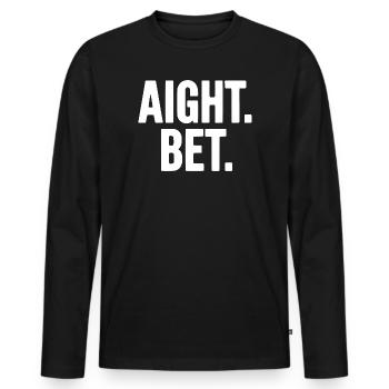 Aight. Bet. - Men's Premium Organic Long Sleeve Shirt - black - Front - Nico (187cm)