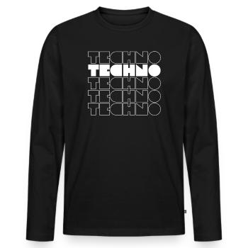fettes techno-geometrisches Logo - Männer Premium Bio Langarmshirt - Schwarz - Vorne - Nico (187cm)