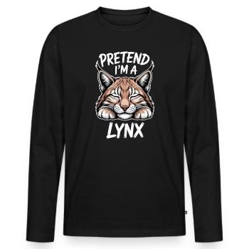 Lynx Dictions Lynx Drôle de cadeau de lynx - T-shirt manches longues Premium bio Homme - noir - Devant - Nico (187cm)