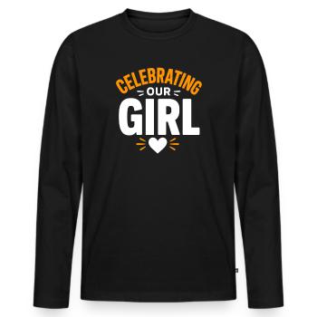 Celebrating Our Girl - Men's Premium Organic Long Sleeve Shirt - black - Front - Nico (187cm)
